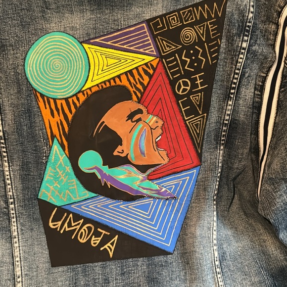 Antonio Designs Custom Umoja Native Washed Denim Jacket - Picture 2 of 5